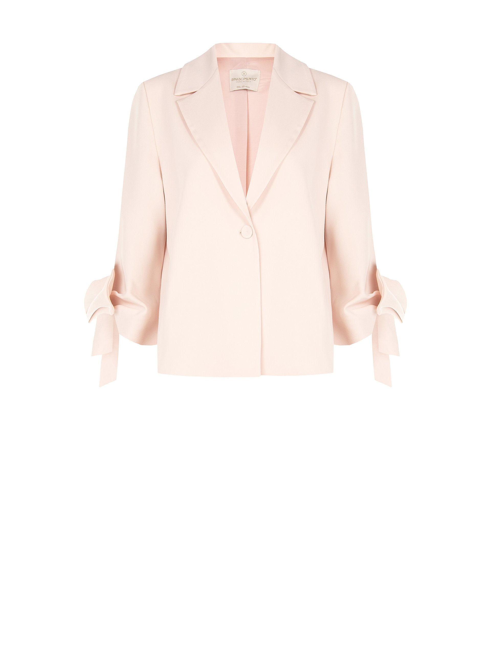 Blush Tie-Sleeve Blazer