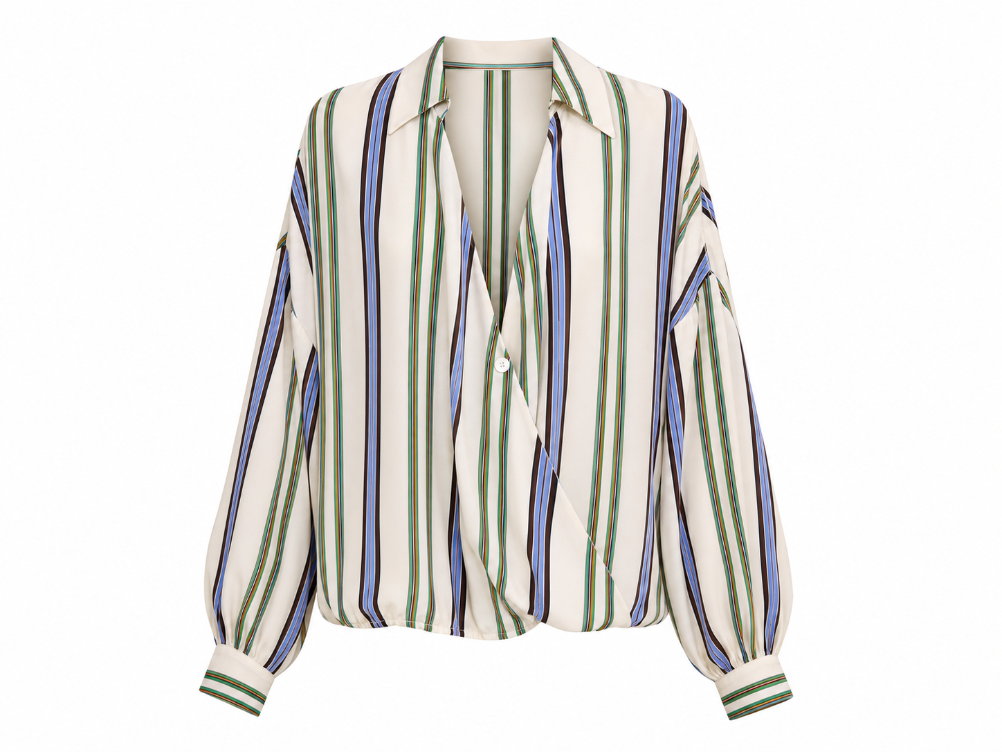 Striped Wrap Blouse