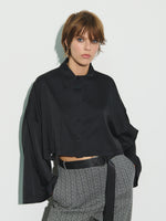 Crop satin blouse