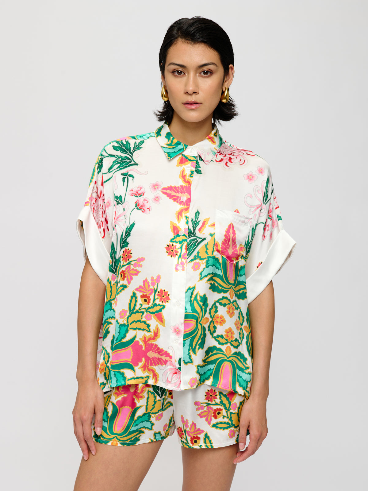 Floral Satin Blouse