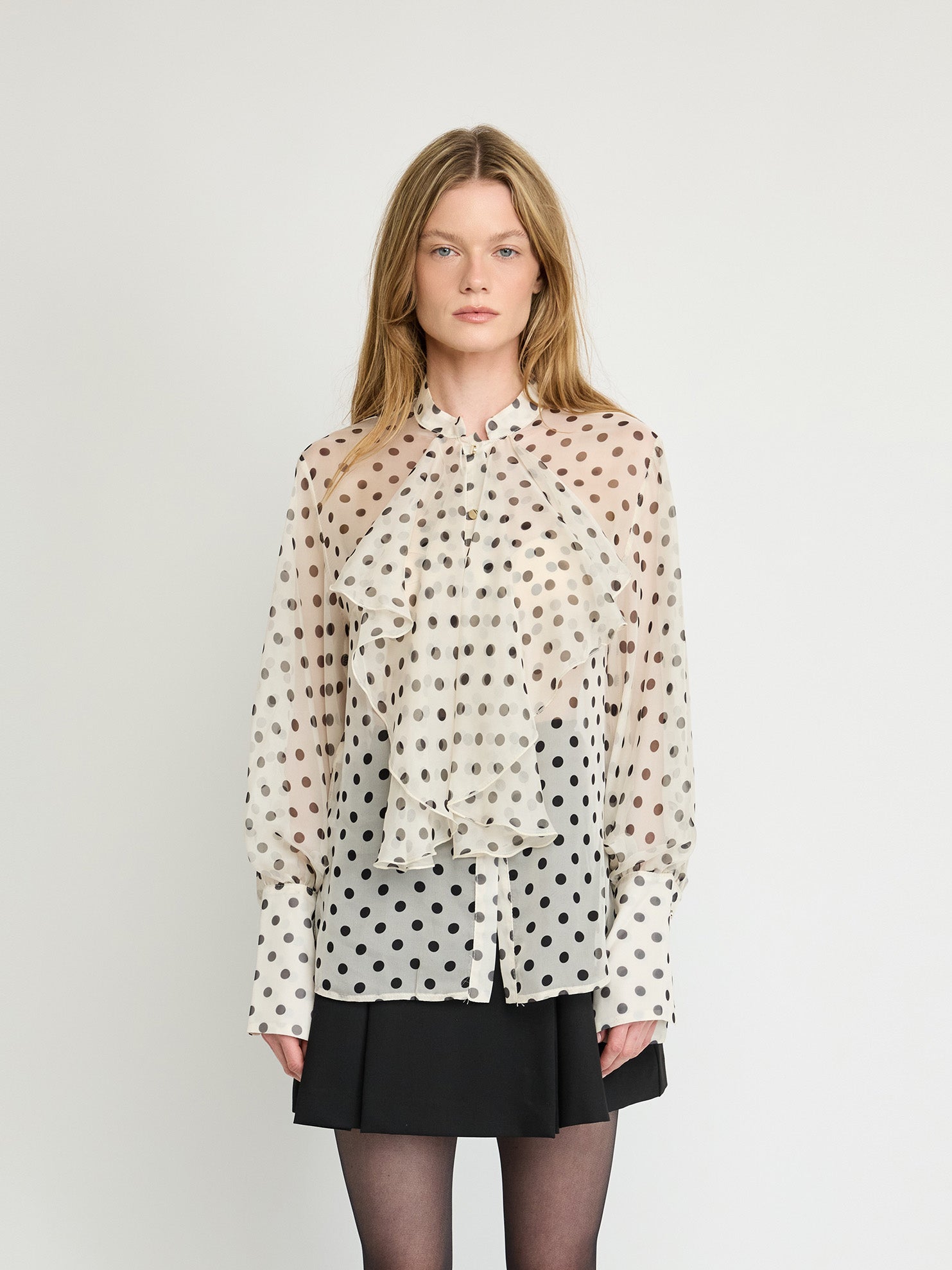 Polka Dot Ruffle Blouse