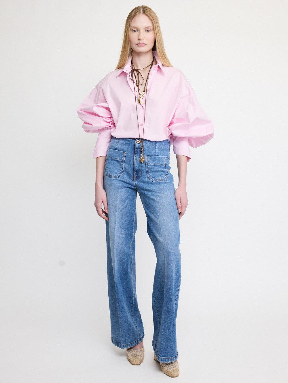 Chemise rose boutonnée