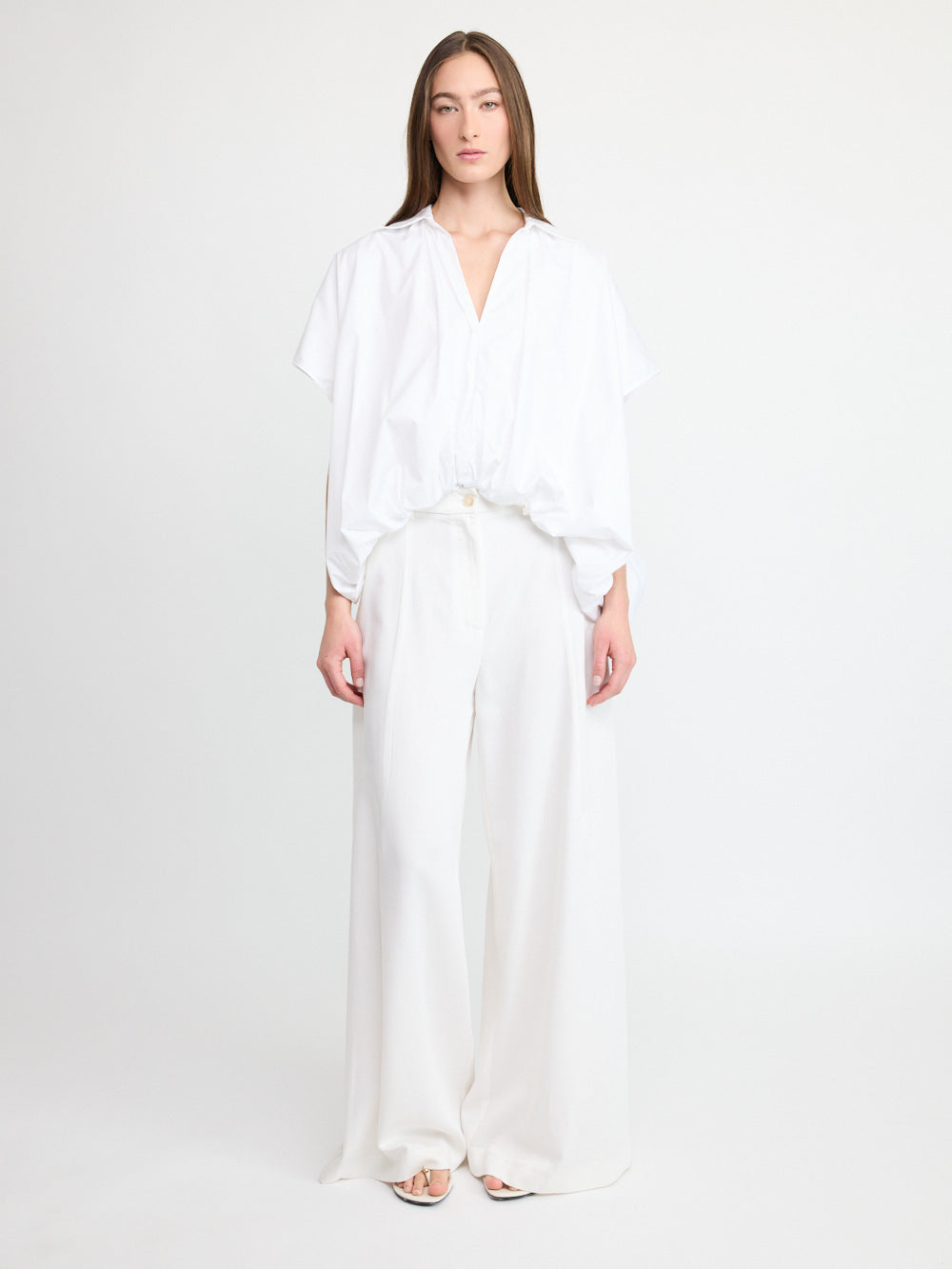 Oversized Balloon Sleeve Blouse