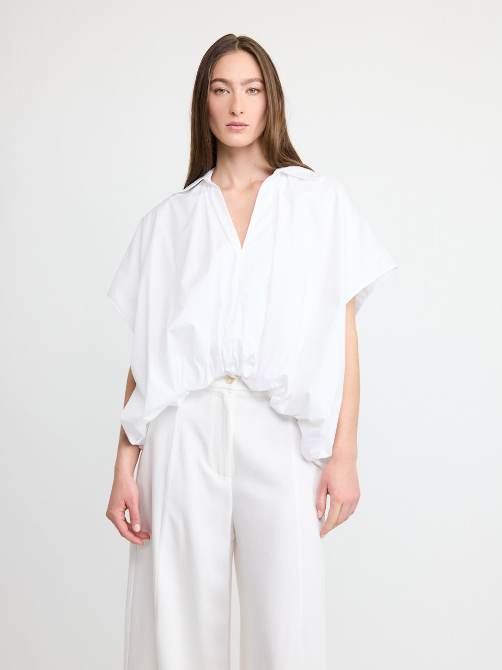 Oversized Balloon Sleeve Blouse