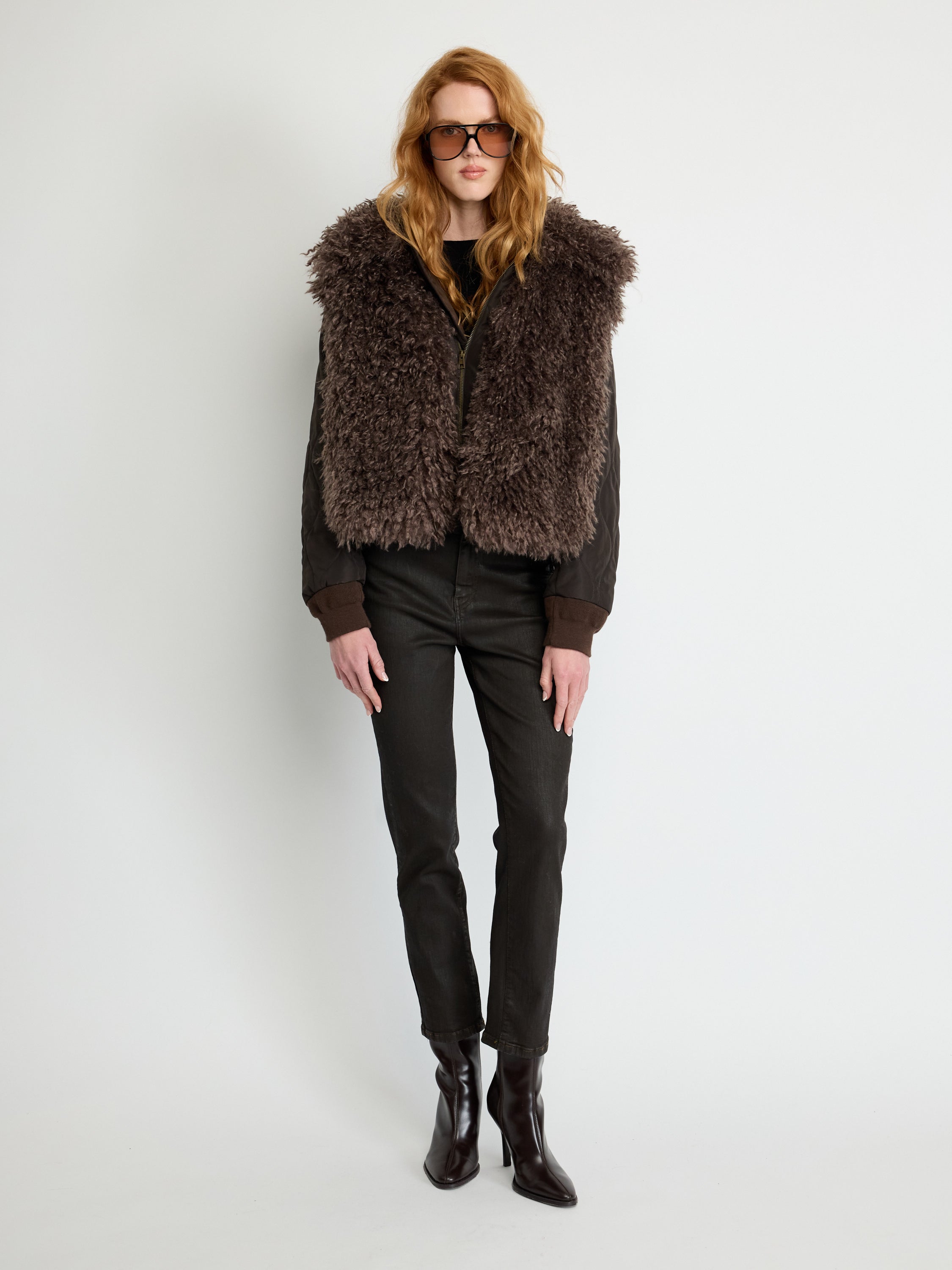 Faux Shearling Bomber Jacket