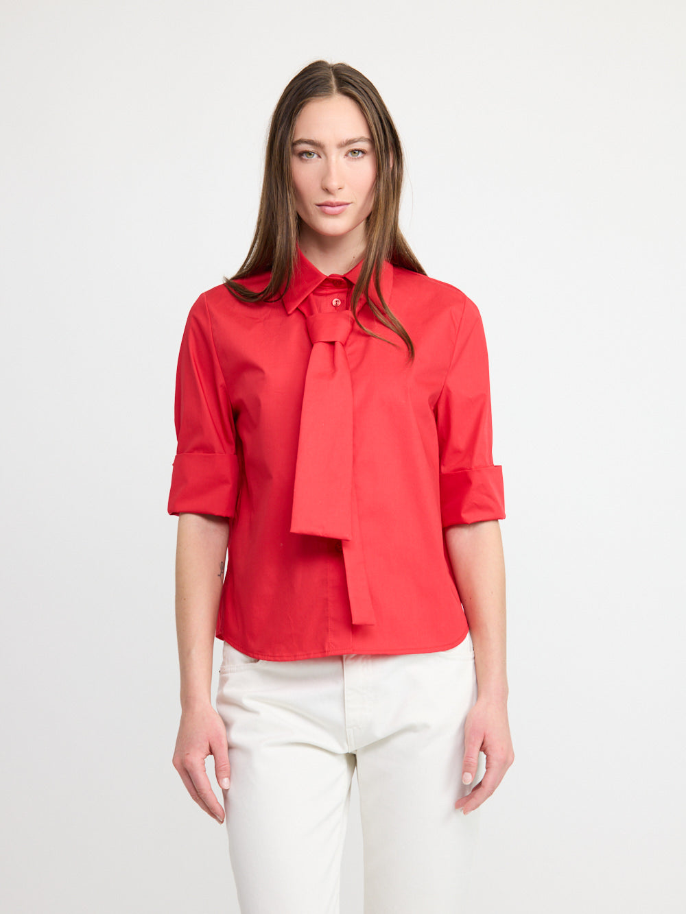 Chemise à col cravate