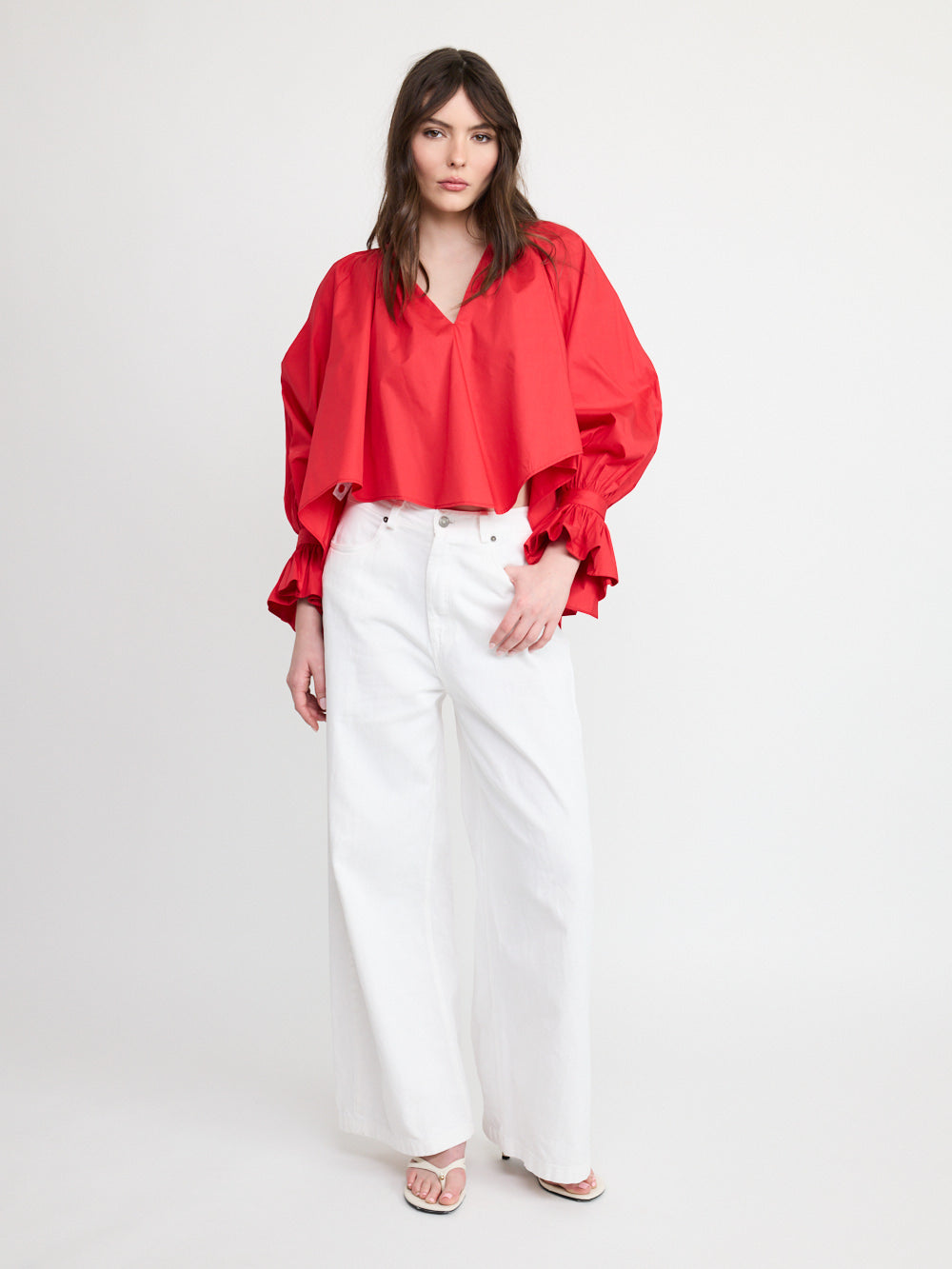 Satin Puff Sleeve Blouse
