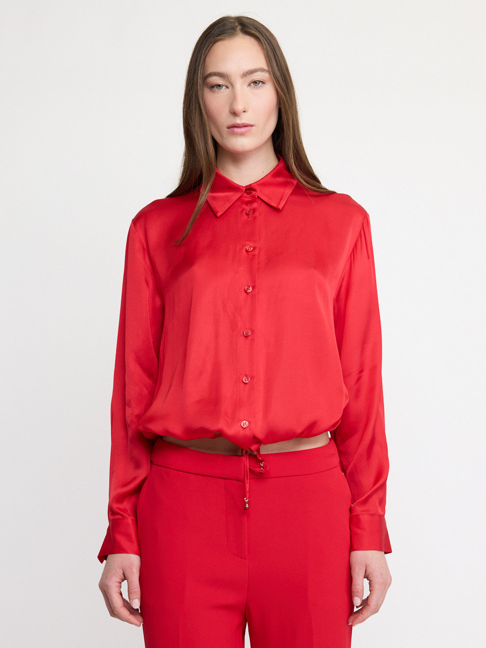 Chemise boutonnée en satin