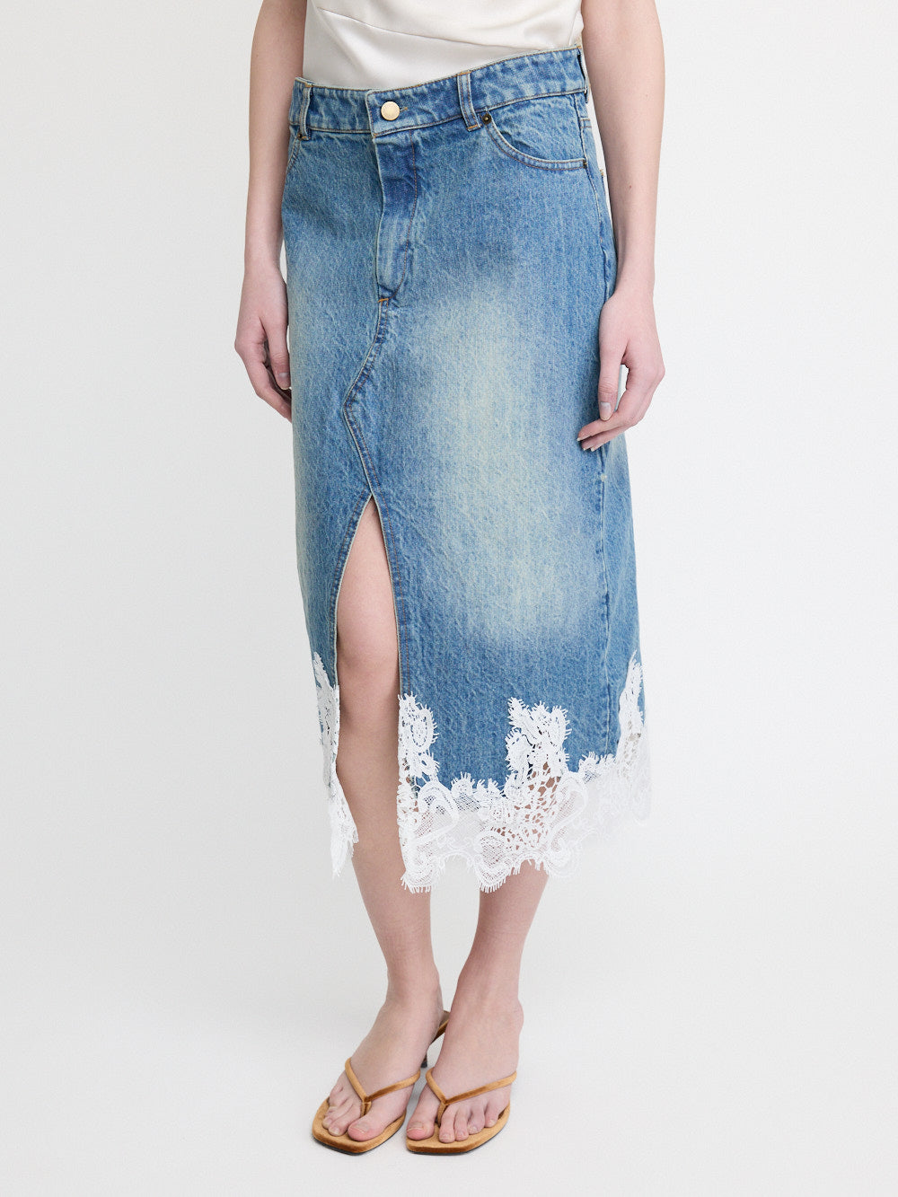 Jupe midi en dentelle