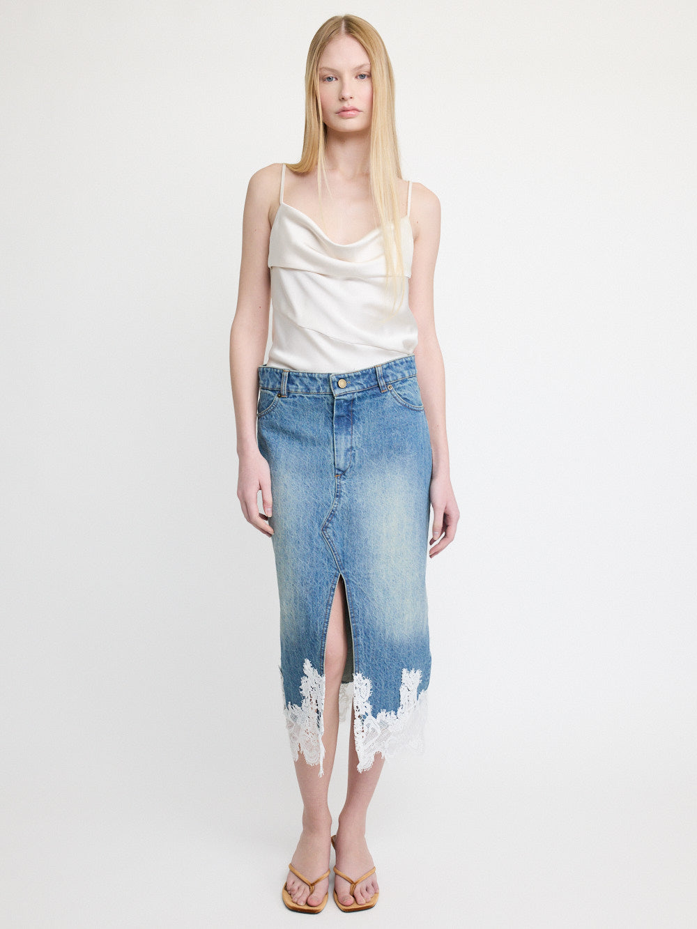 Jupe midi en dentelle