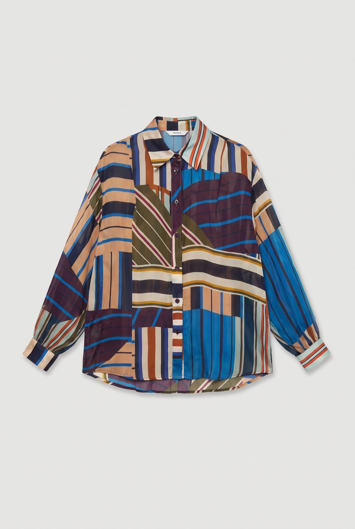 Geometric Print Blouse - Multi - flat lay