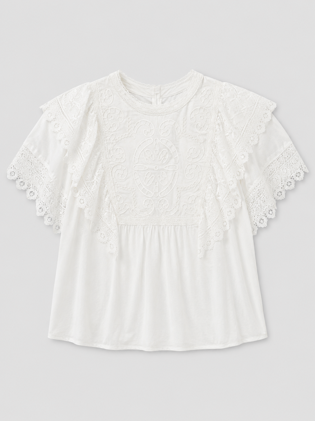 Textured Lace Trim Top