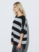 Oversized striped boatneck sweater