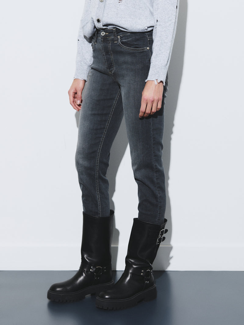 Straight leg black washed jeans