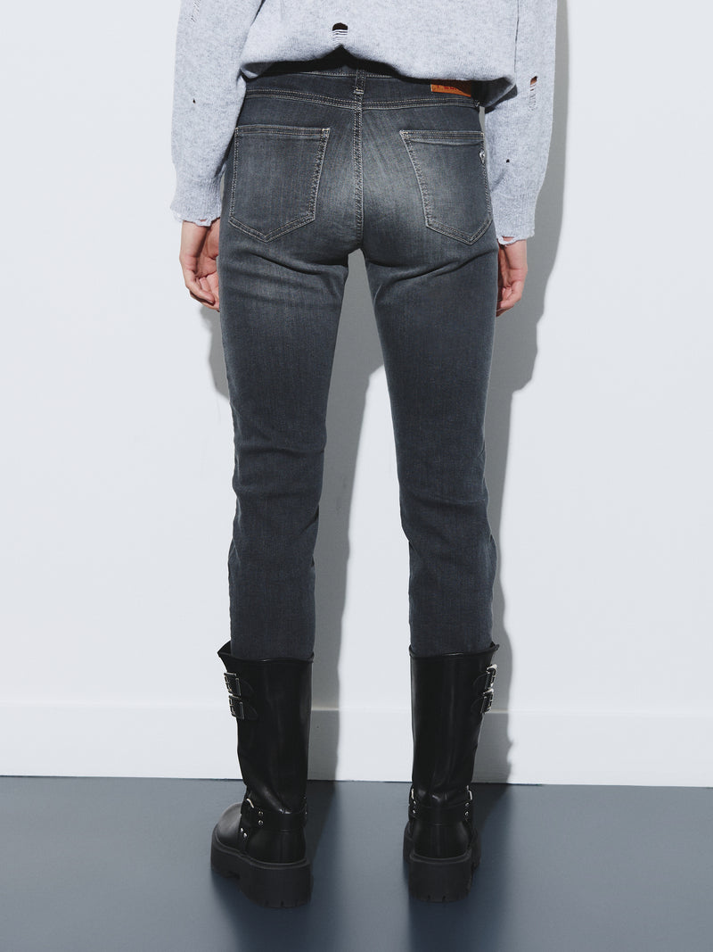 Straight leg black washed jeans
