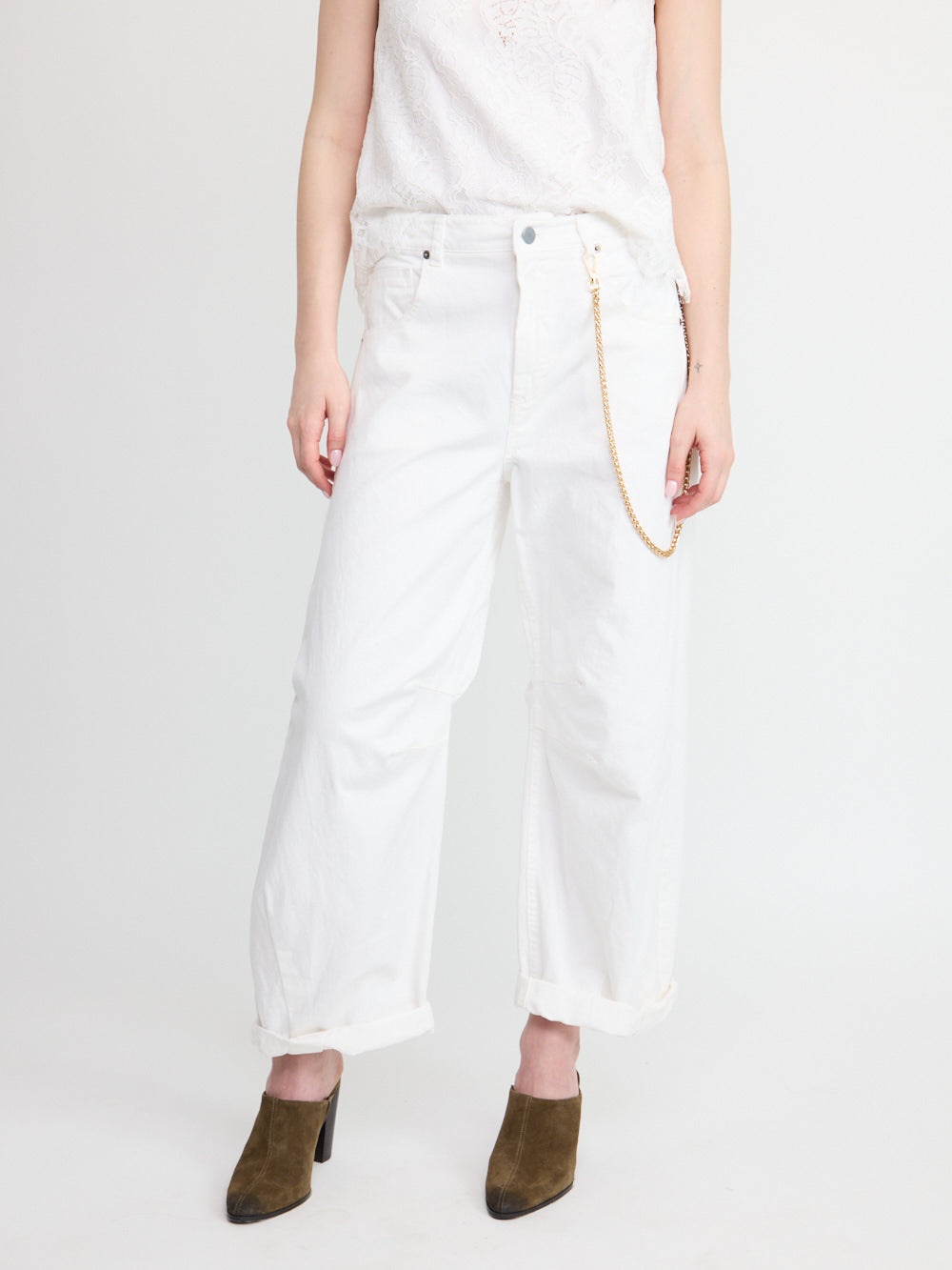 Jean en denim à jambes larges