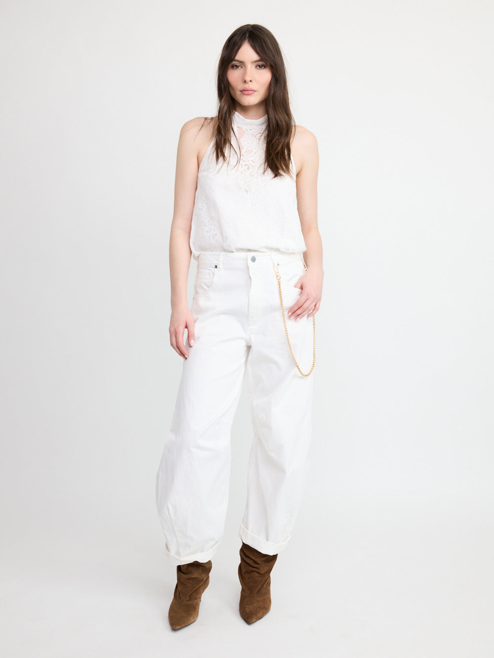 Jean en denim à jambes larges