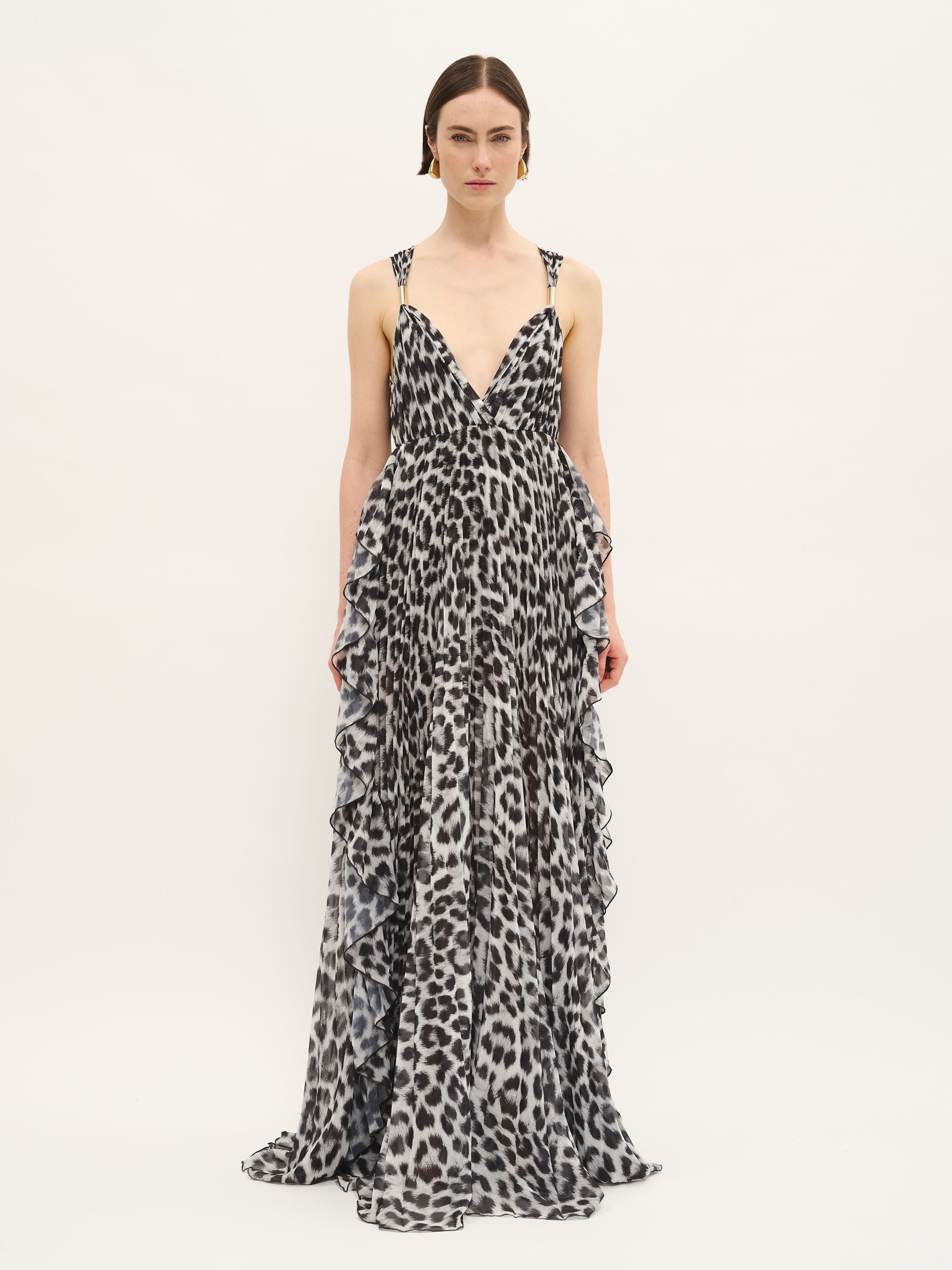 Ruffled Leopard Print Dress