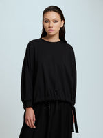 Pull col rond noir