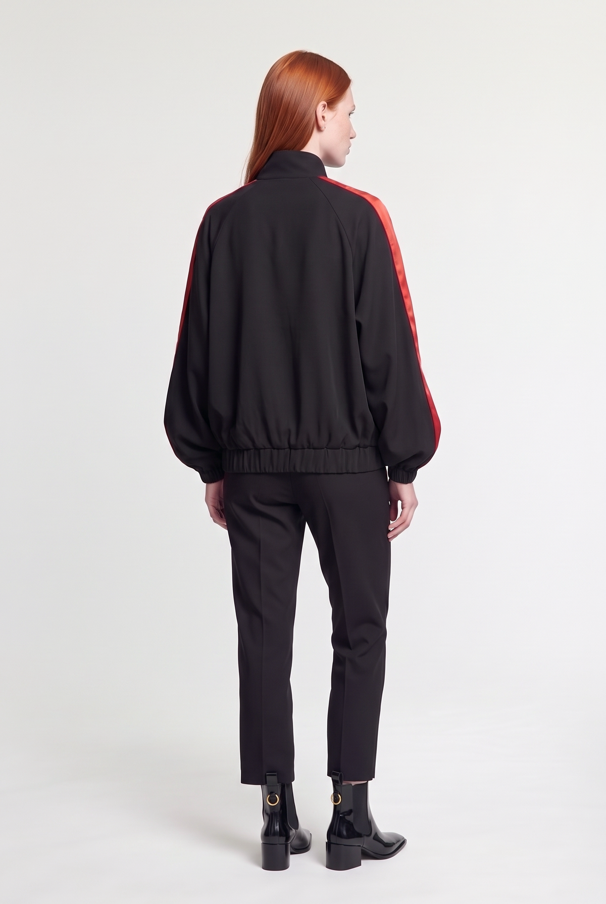 Red-stripe track jacket - Black - back view