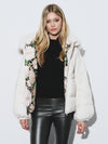 Fur trimmed asymmetrical jacket