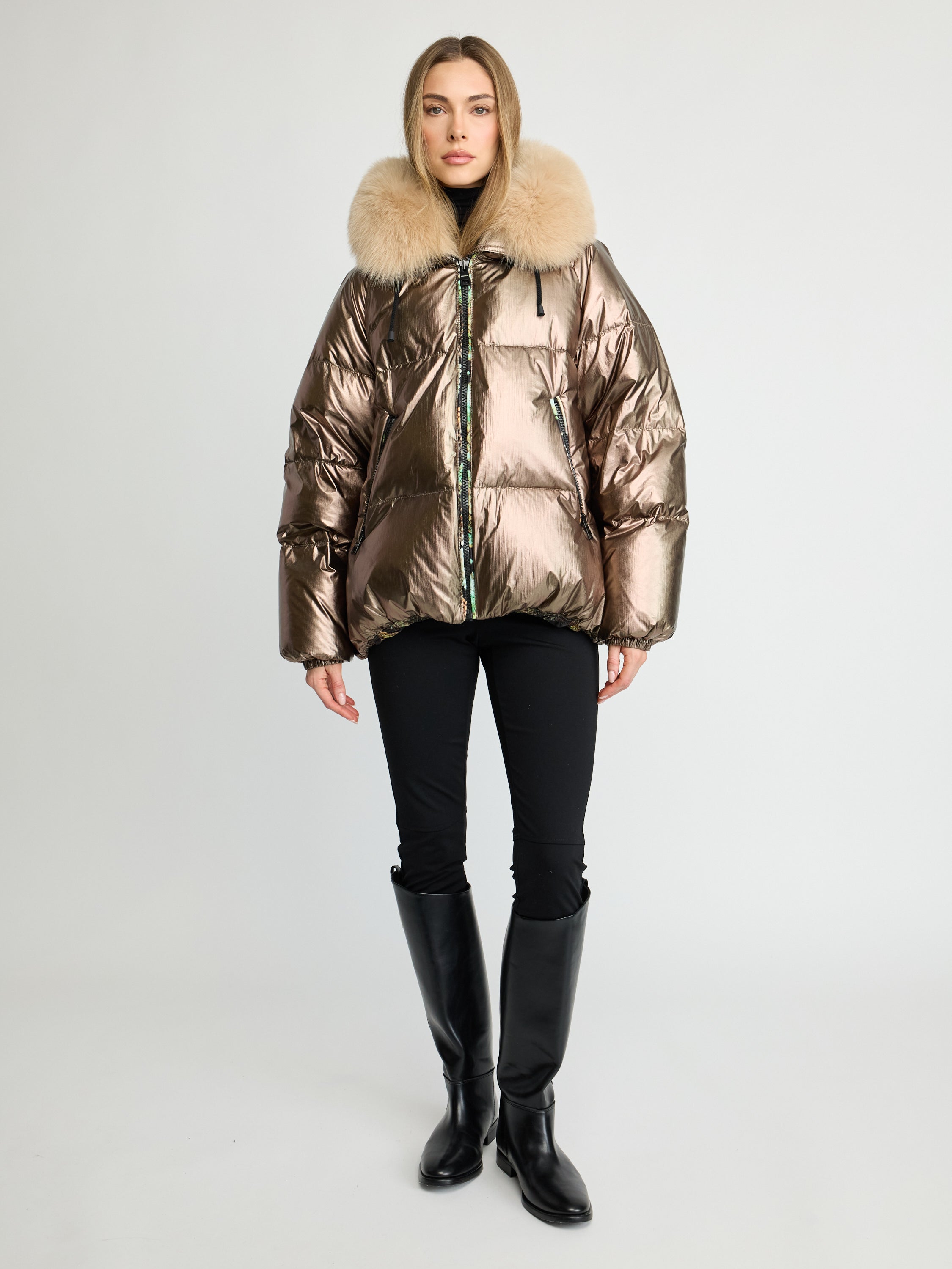 Metallic Oversized Puffer