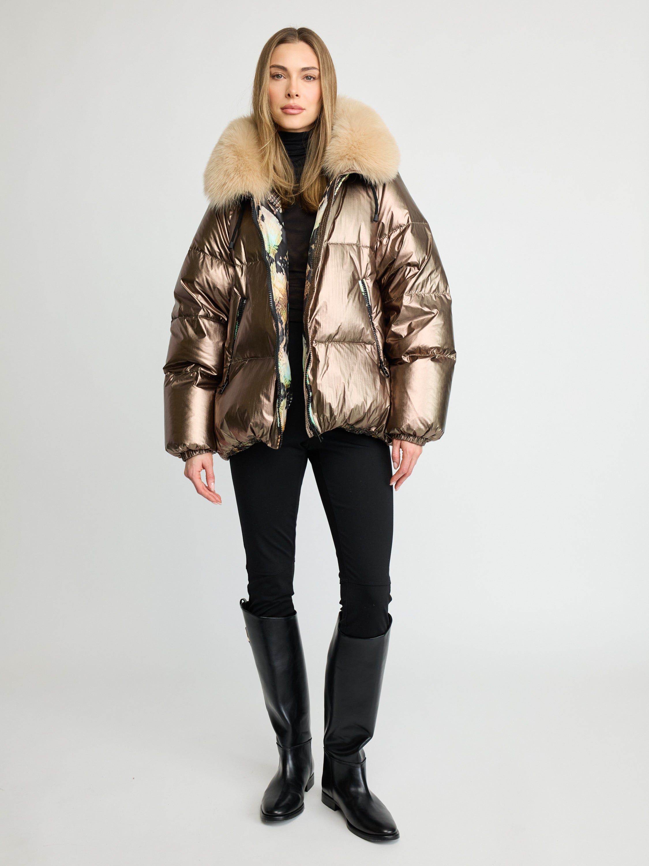 Metallic Oversized Puffer