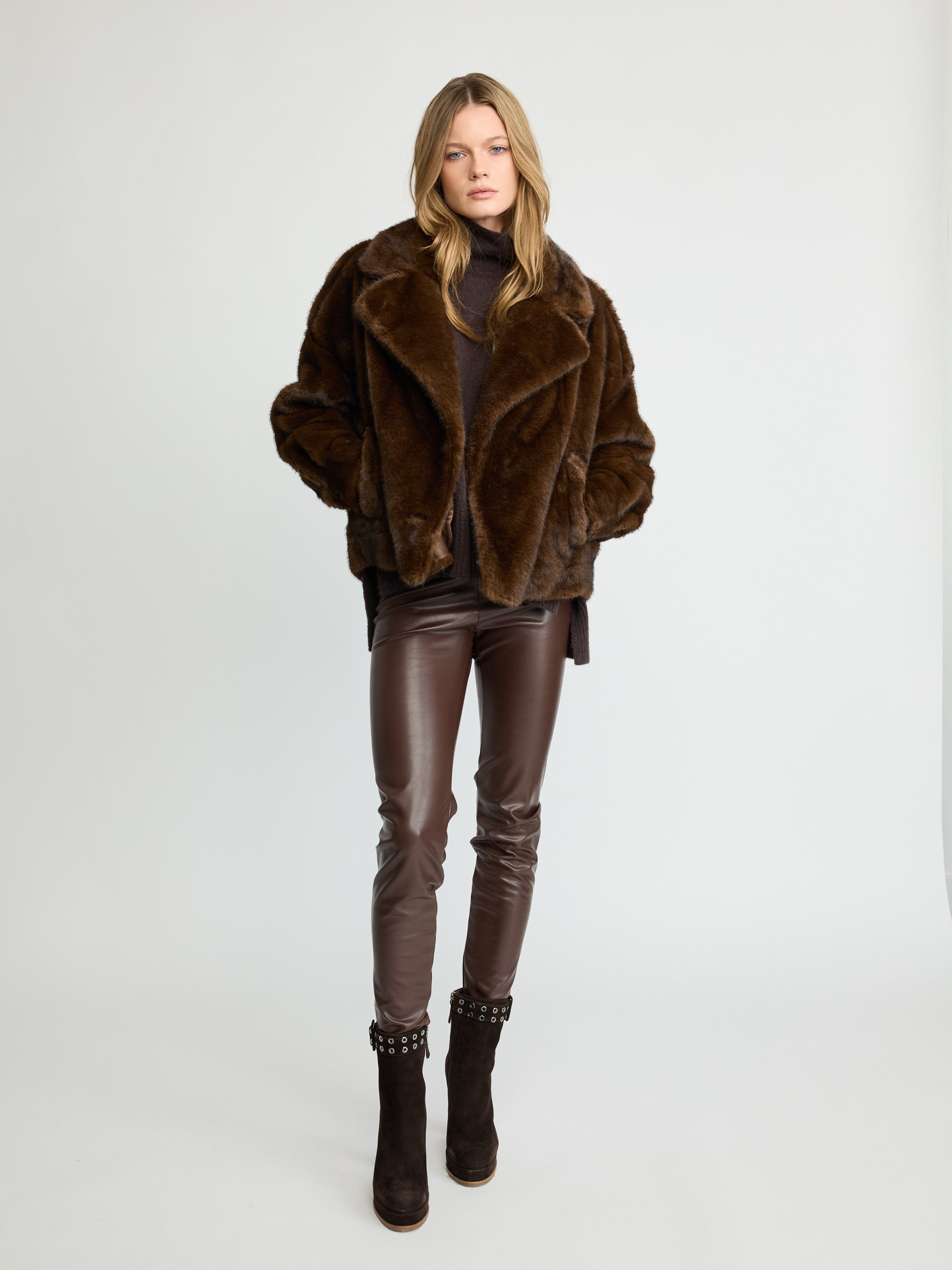 Chocolate Faux Fur Jacket