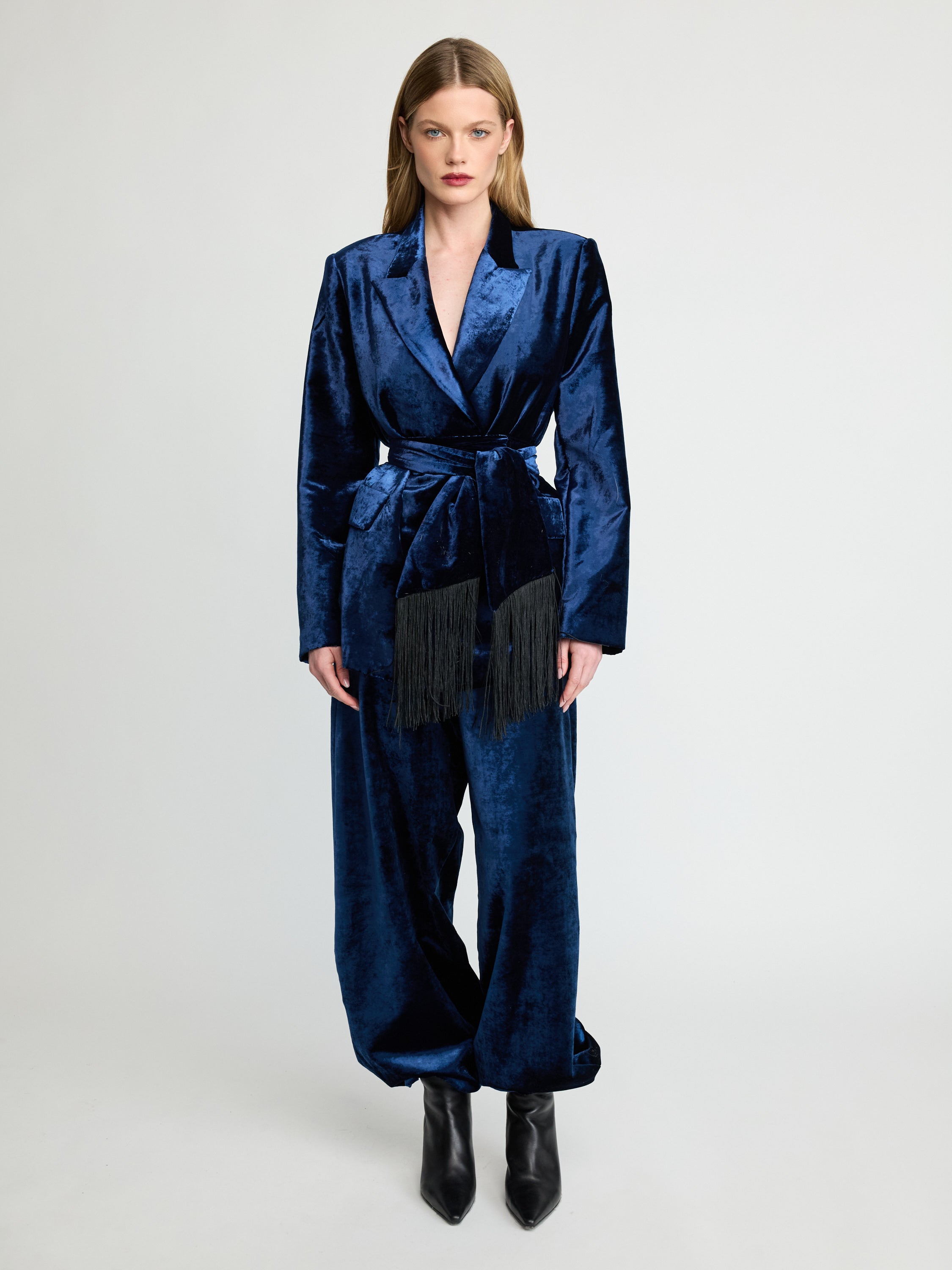 Velvet Belted Jacket