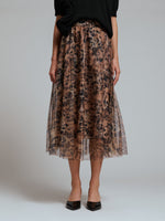 Midi leopard print skirt