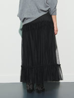 Ruched tulle skirt