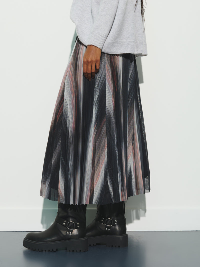 Multicolored pleated skirt