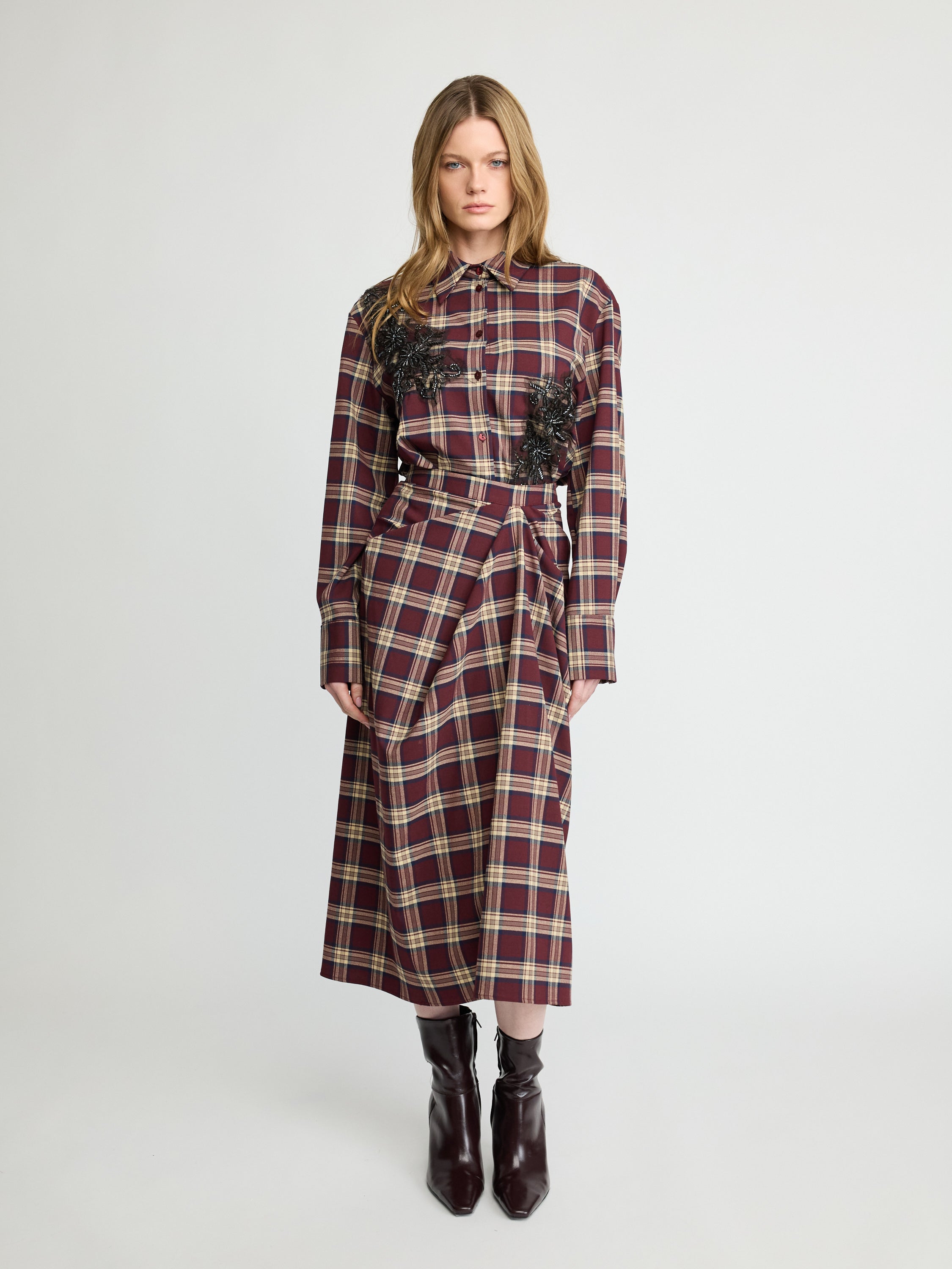 Embellished Plaid Shirt