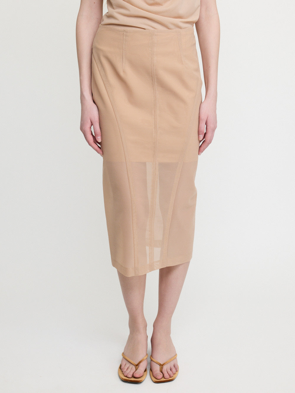 Jupe midi à panneaux