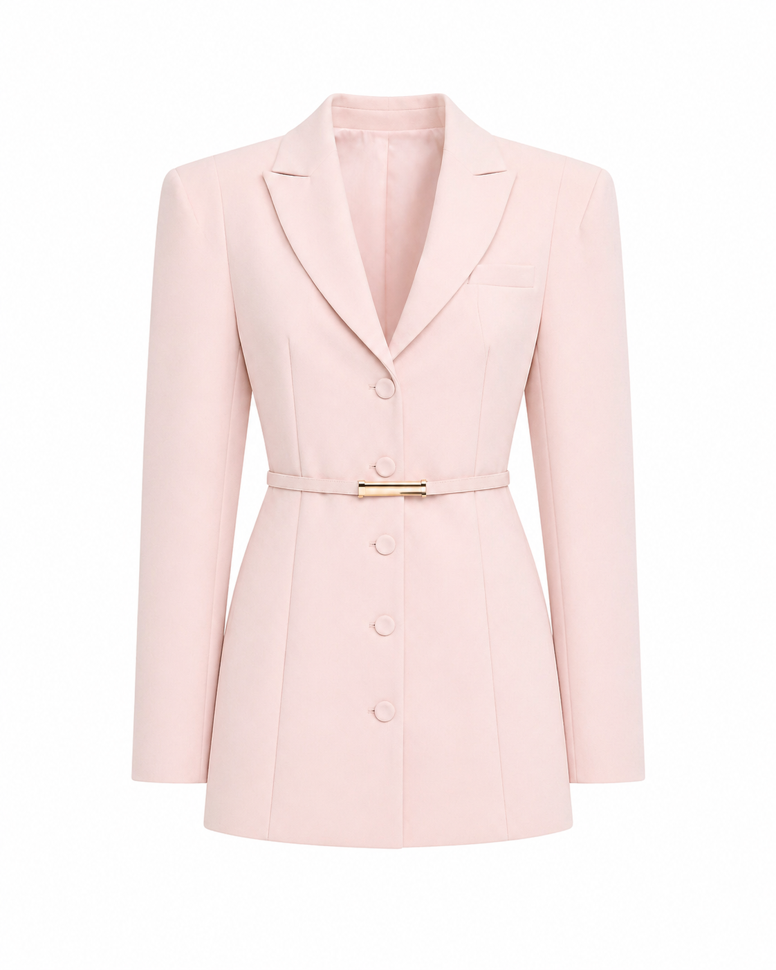Long Blazer Ceinturé Rose