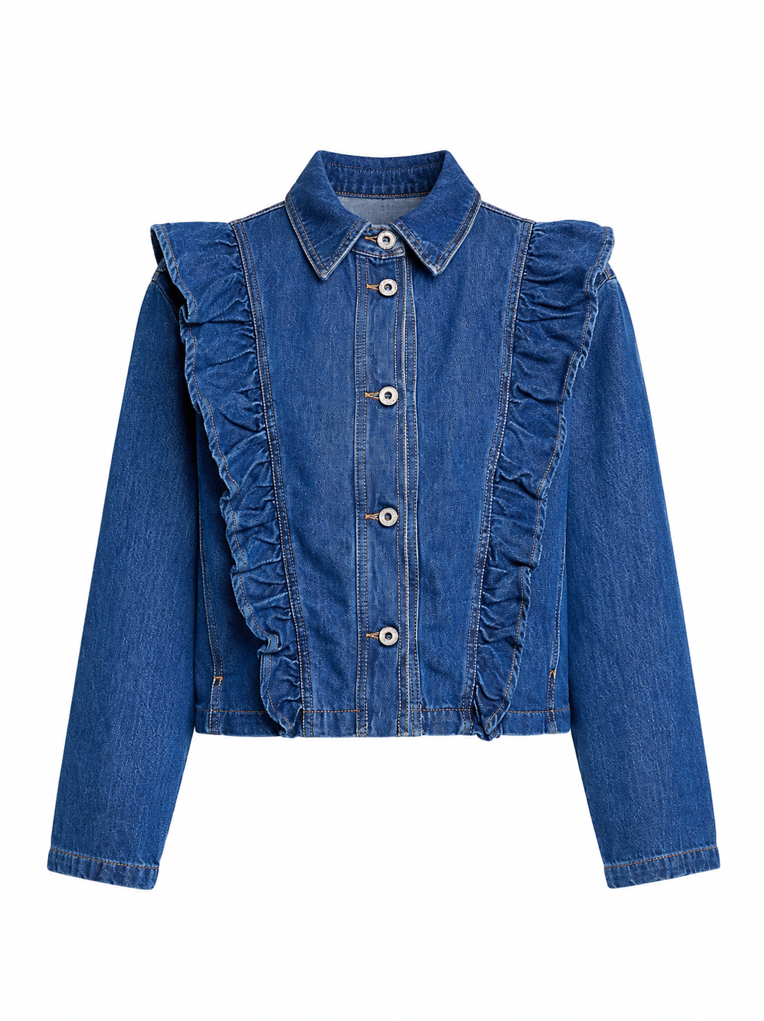 Veste en jean à volants