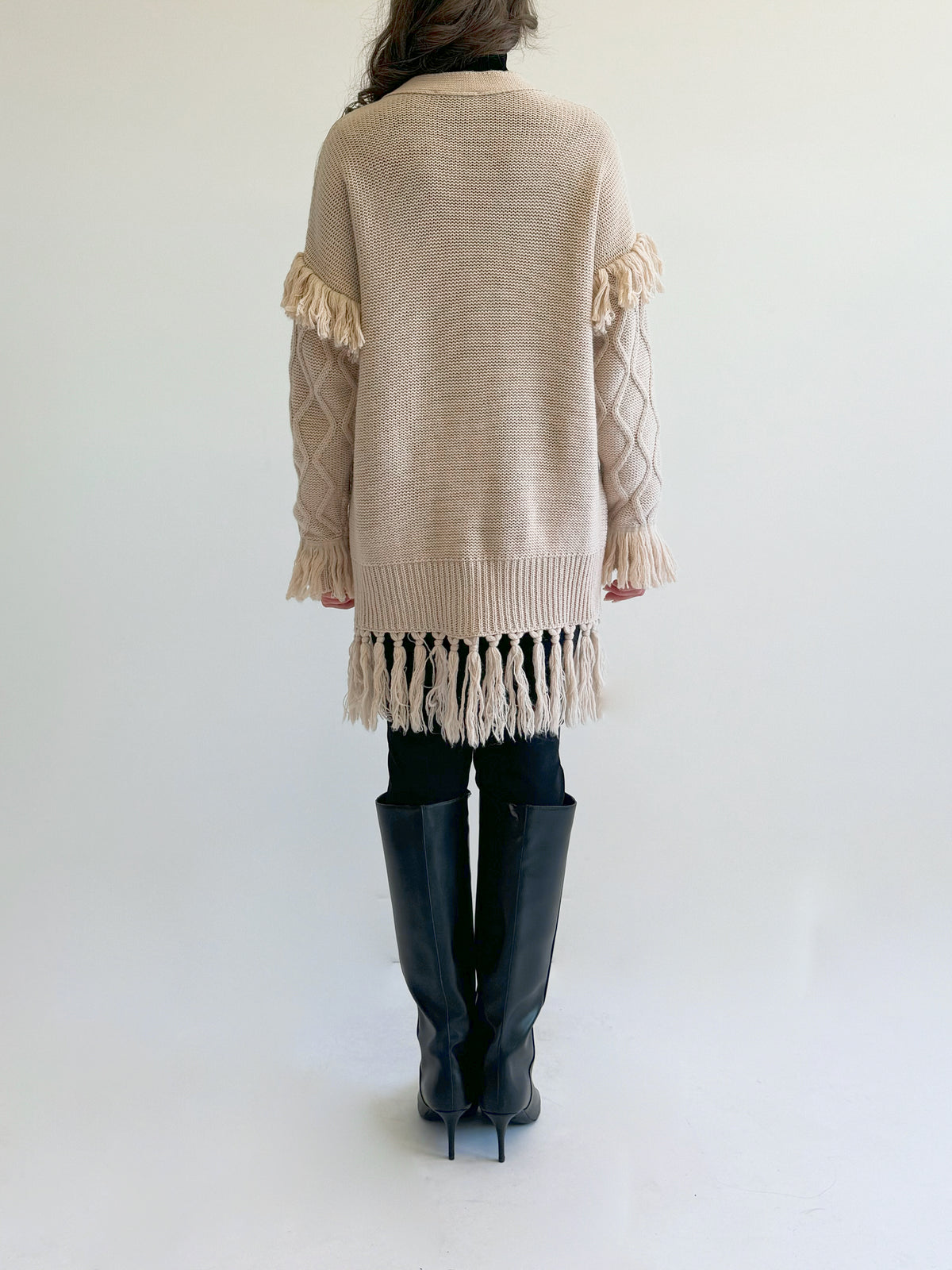 Fringed Oversized Cardigan