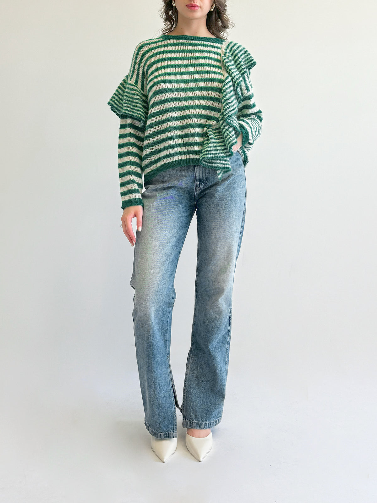 Asymmetrical Striped Sweater