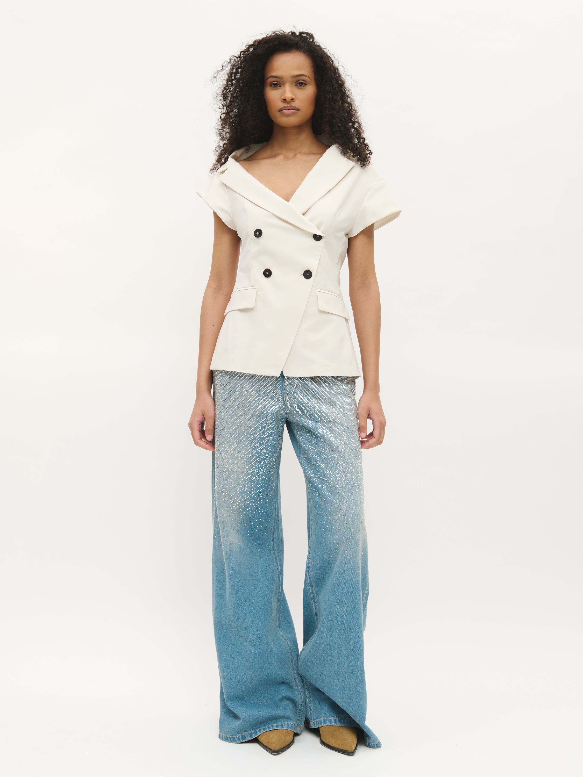Belted Sleeveless Blazer