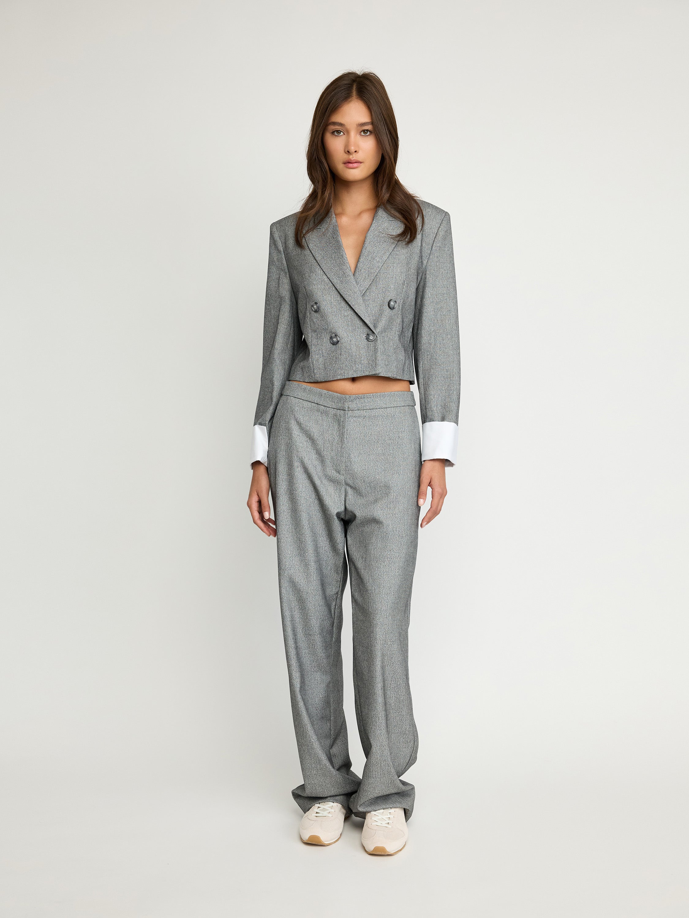 Cropped Double-Breasted Blazer