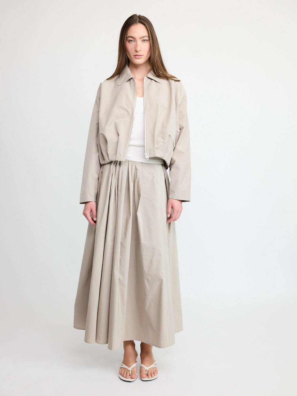 Jupe plissée mi-longue