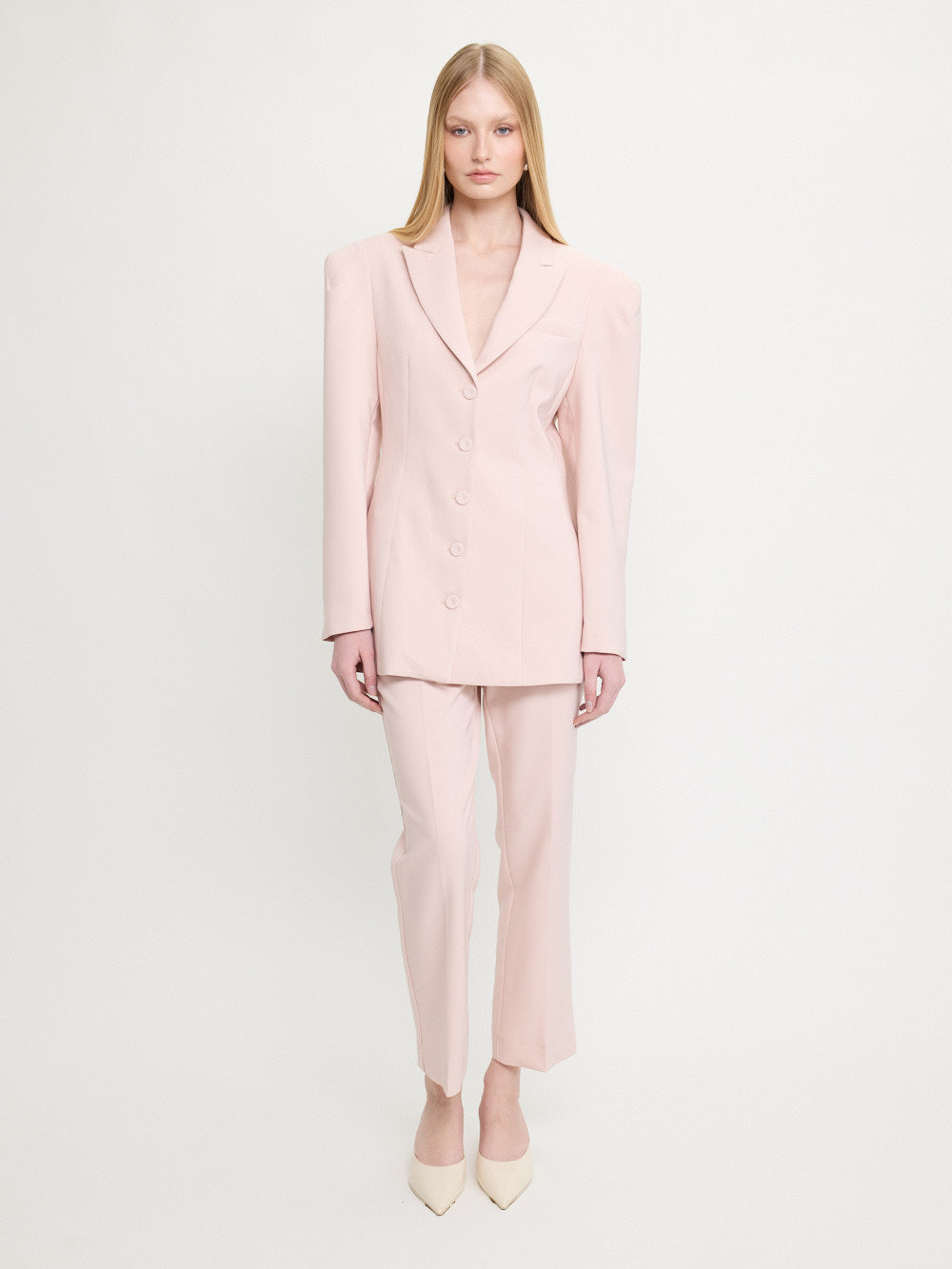 Long Blazer Ceinturé Rose
