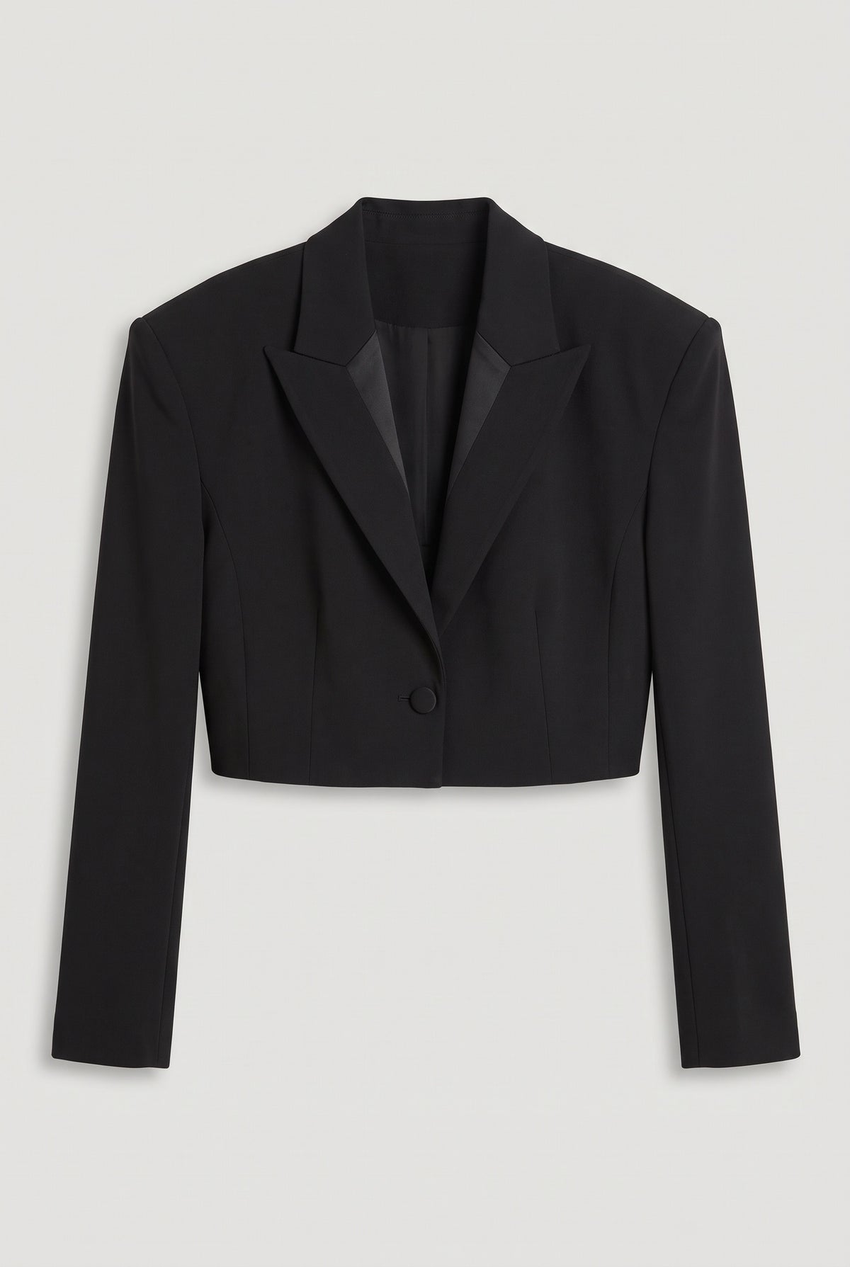 Cropped tailored blazer - Black - flat lay