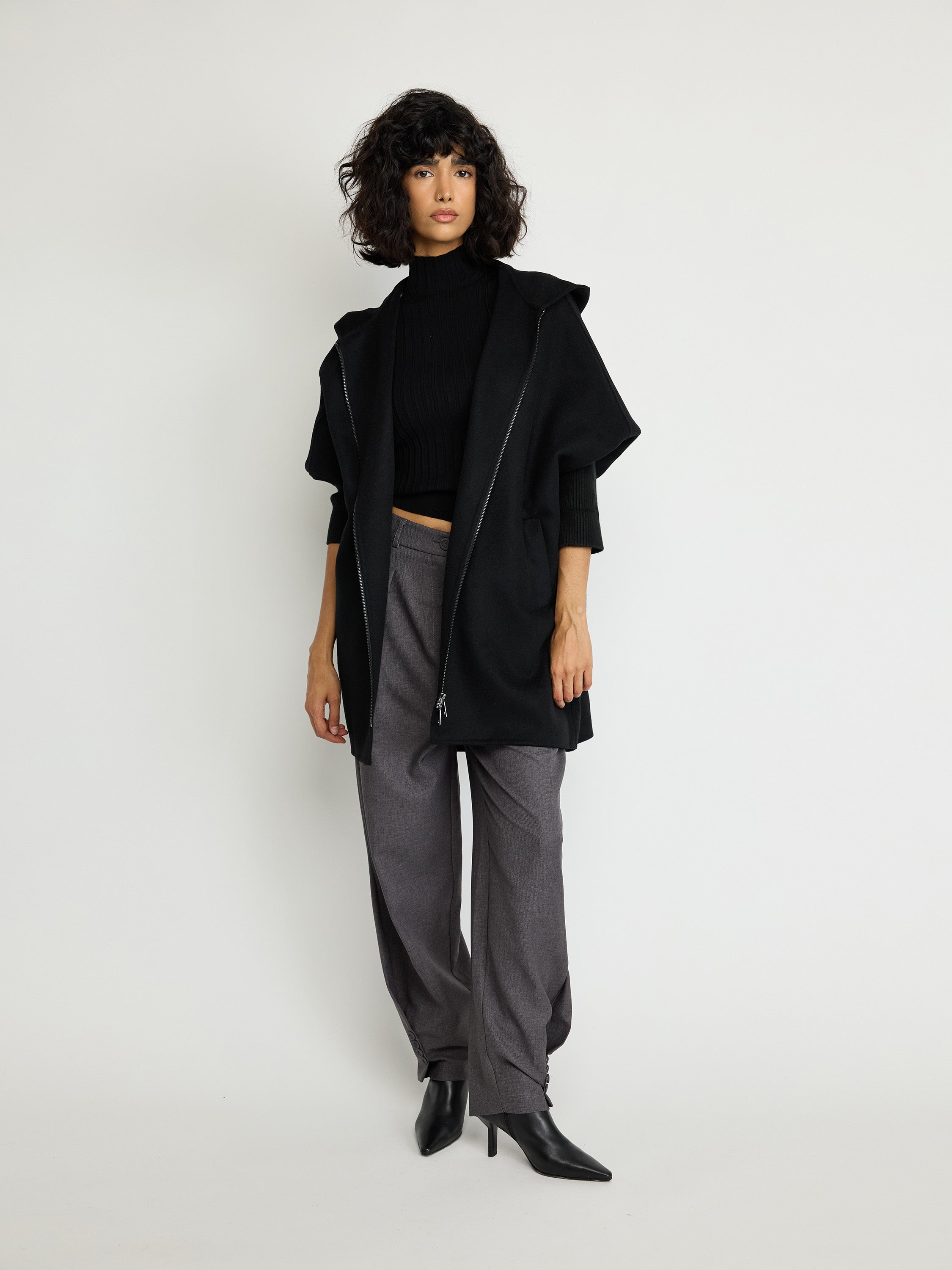 Wool-Blend Zip-Up Hoodie