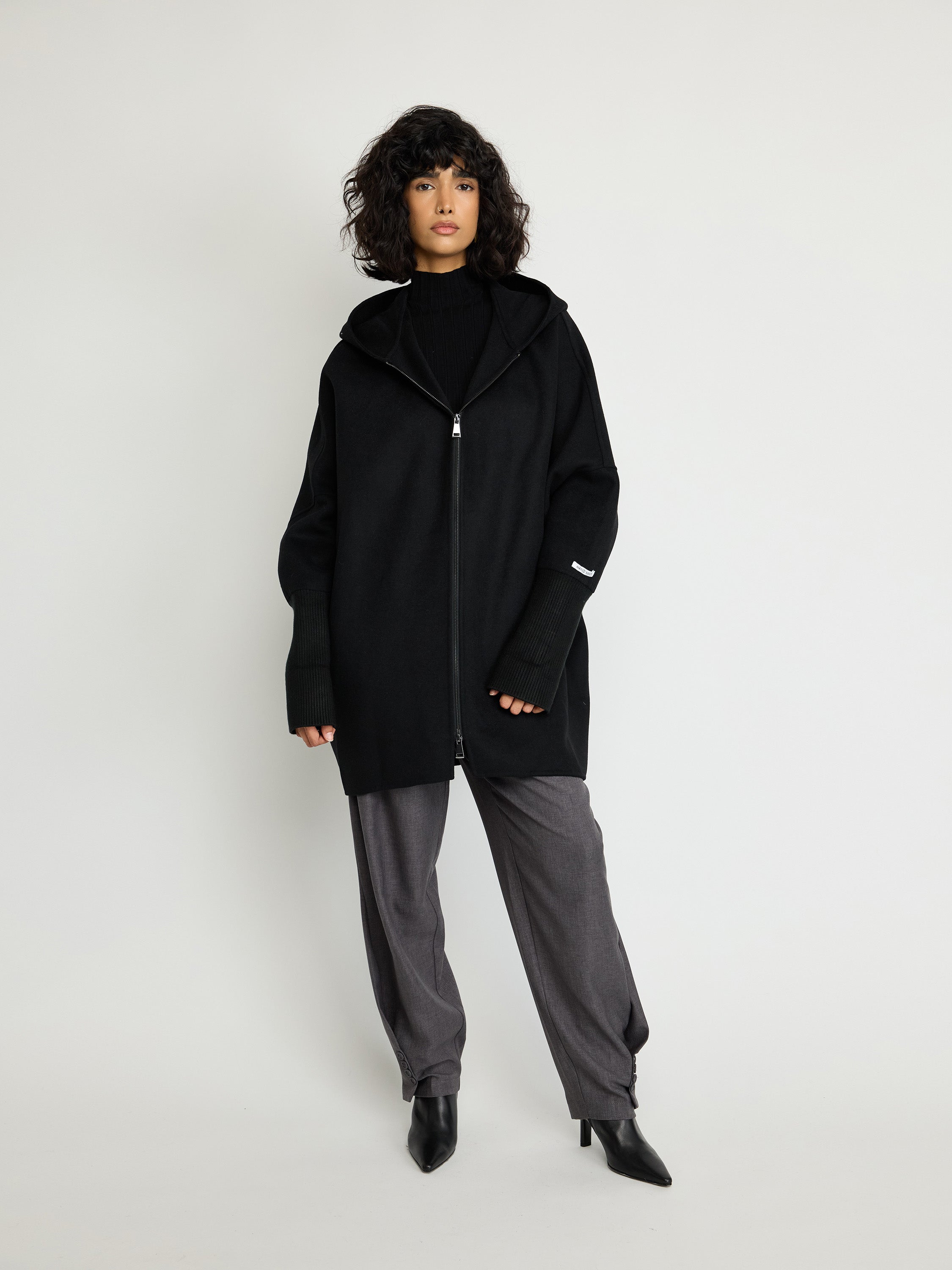 Wool-Blend Zip-Up Hoodie
