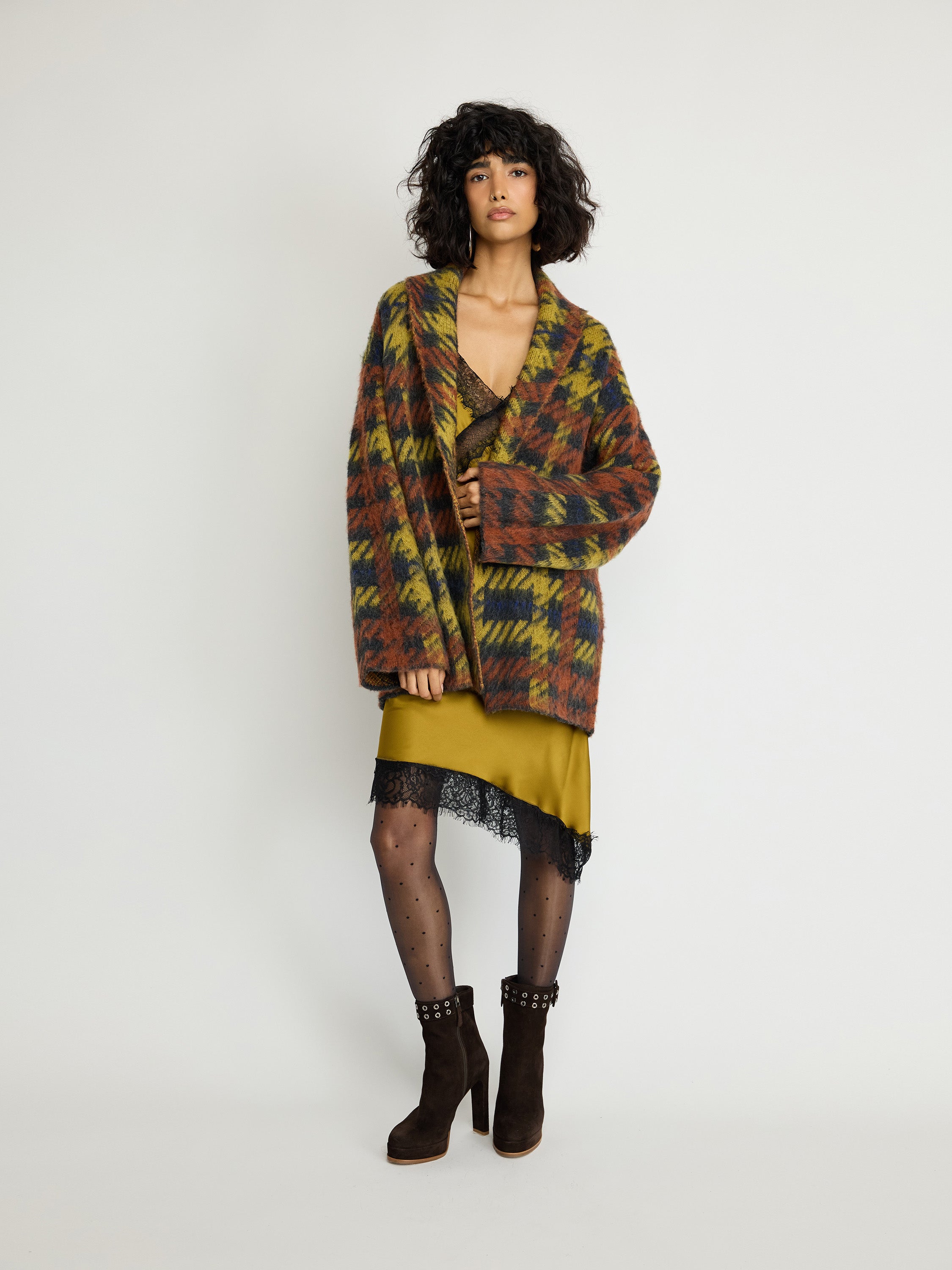 Oversized Checked Jacket