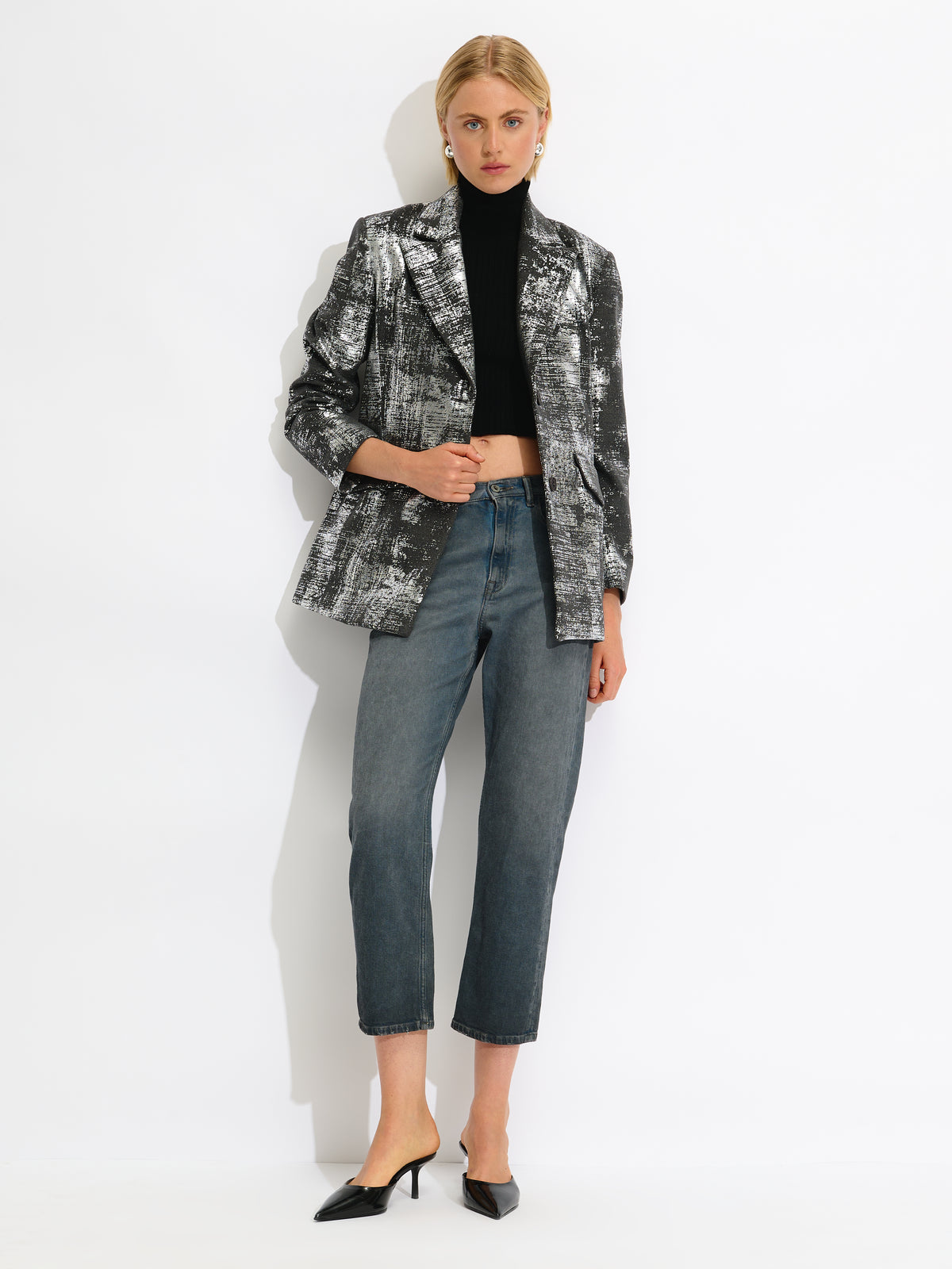 Metallic Detail Blazer