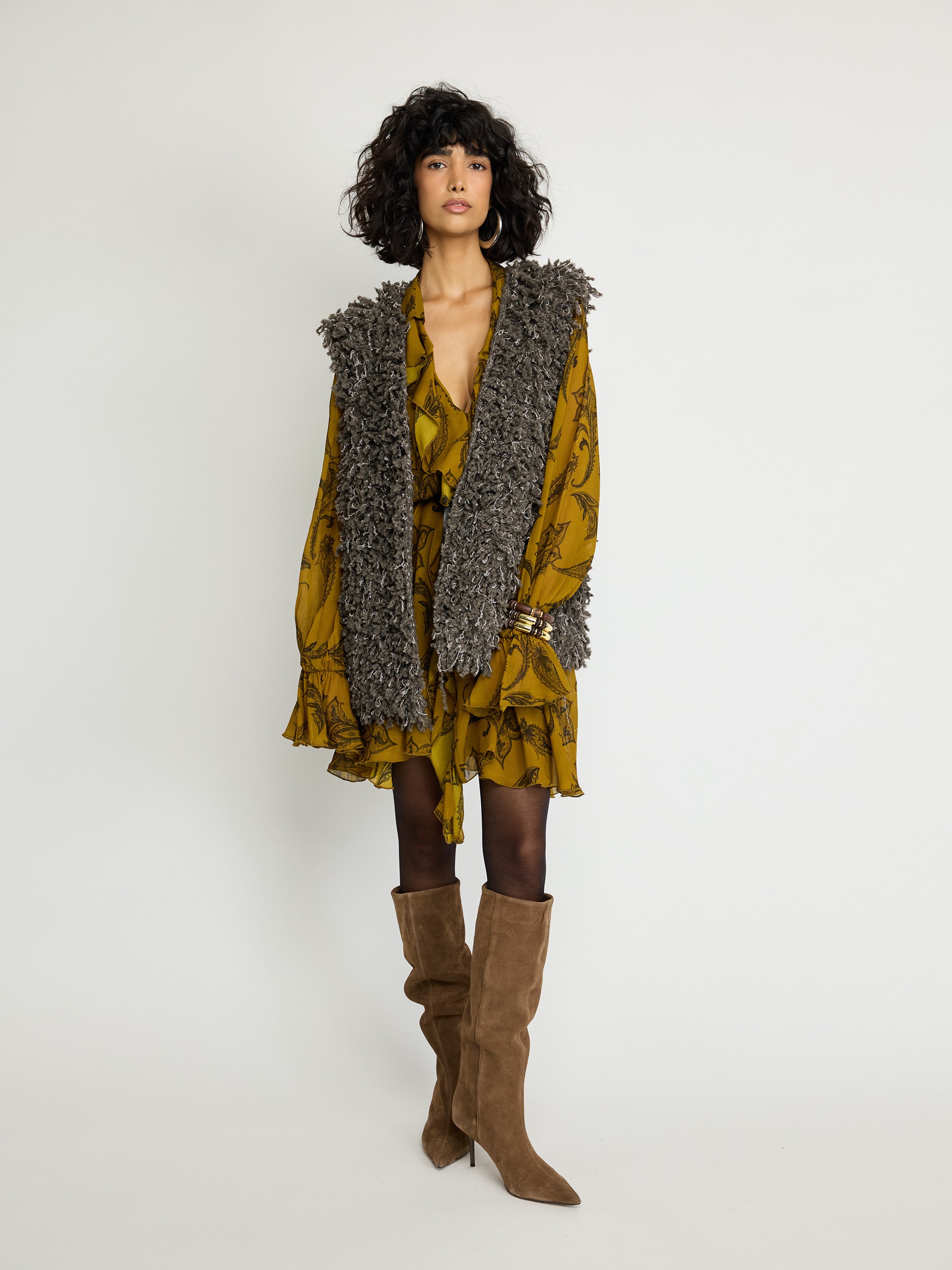 Textured Faux-Fur Vest