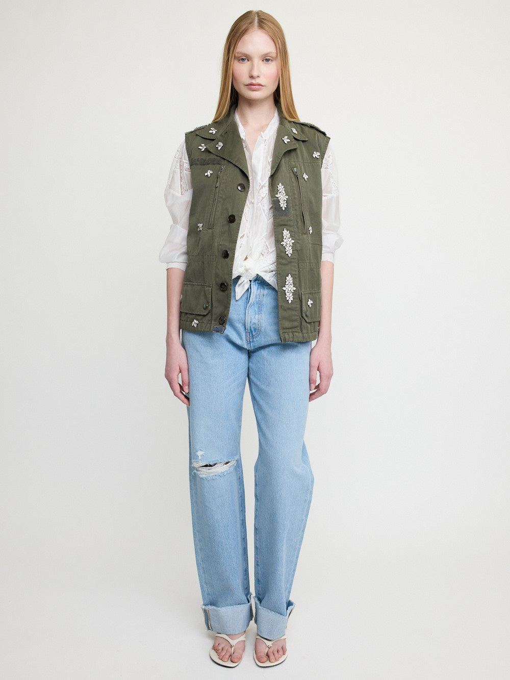Gilet fleuri