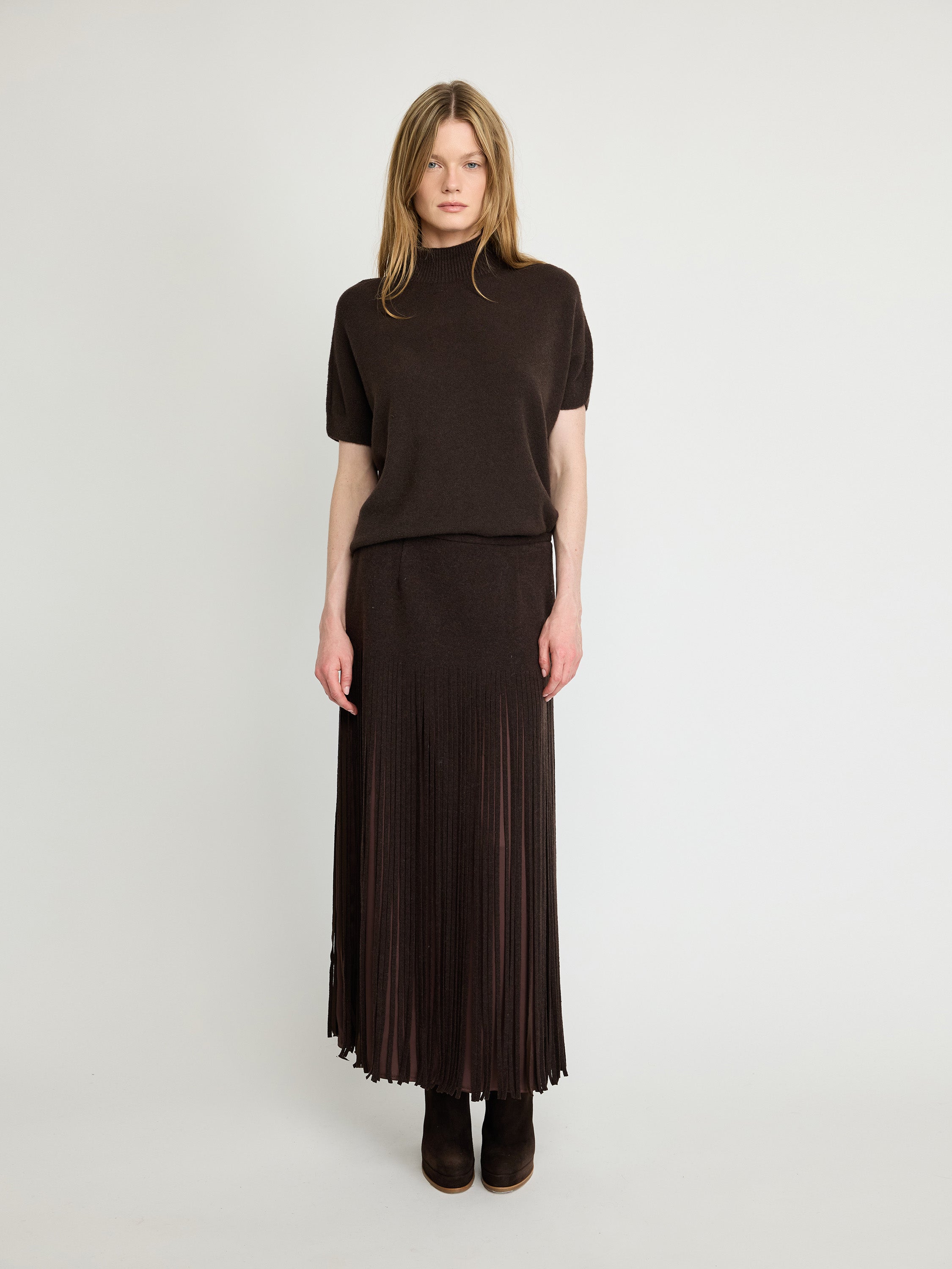 Fringe Detail Maxi Skirt